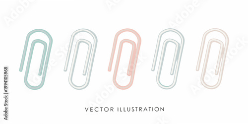 A row of colorful paperclips against a plain white background
