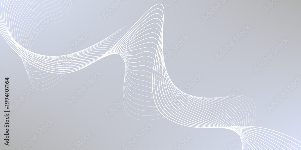 Fototapeta premium Disign pastel purple gradient background with white subtle wavy lines - futuristic minimalist vector illustration. art