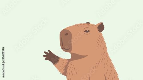 Capybara Rodent Mammal Animal Cartoon Character.