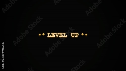 Retro Level Up Animation for Game Design and Technology Use