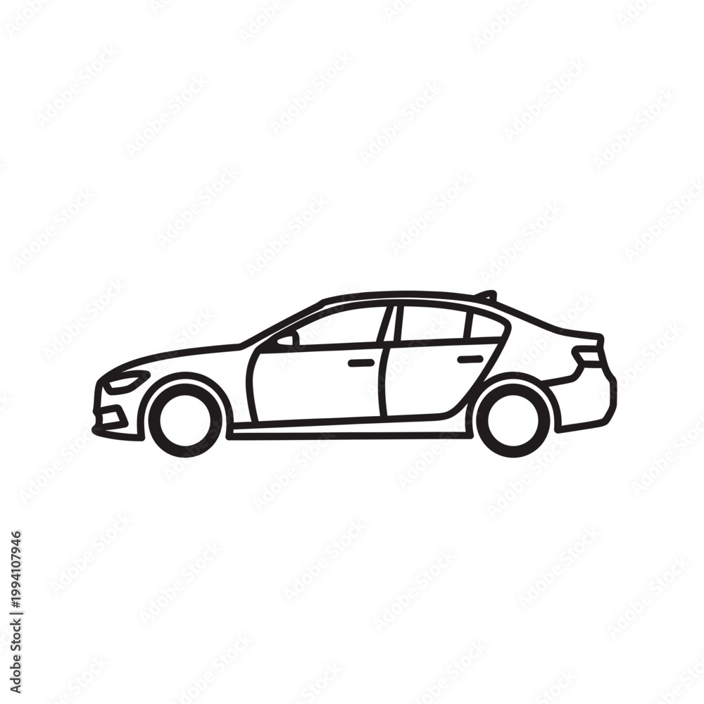 Fototapeta premium Modern sedan car side view.