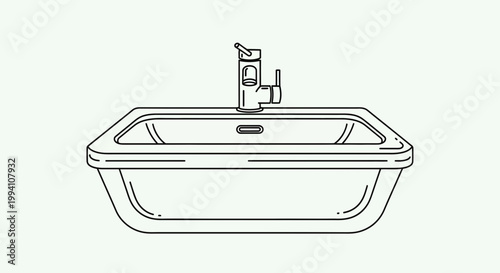Modern bathroom sink with faucet 1.