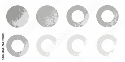 Illustrative sequence depicting the phases of the waning gibbous moon