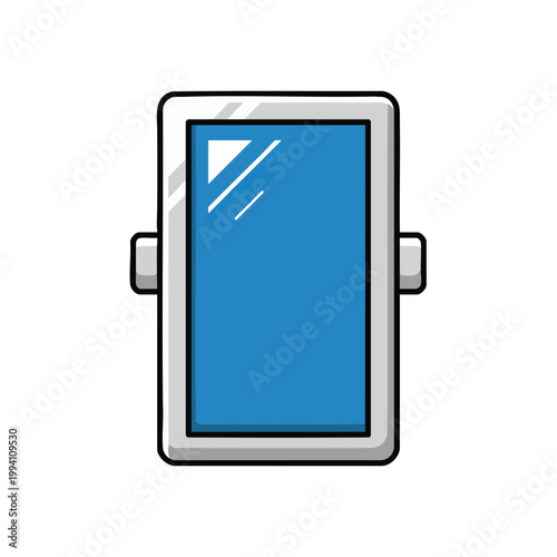 Minimalist vector illustration of a modern smartphone or digital screen.