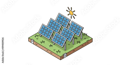 Solar Panels Generating Clean Energy on a Grassy Plot.
