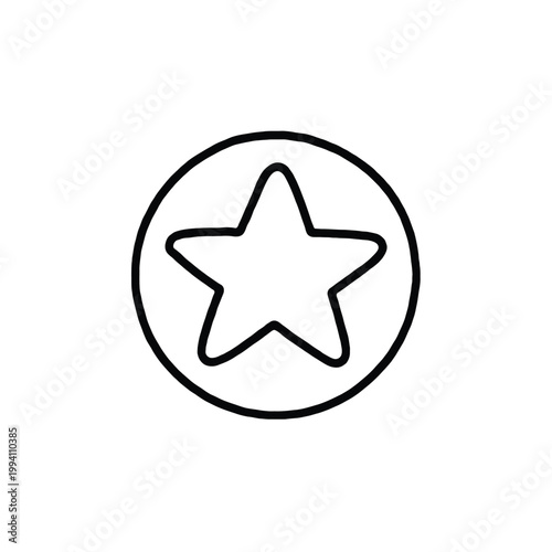 Achievement Star Monoline Doodle Icon