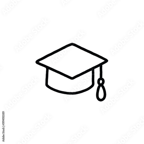 Graduation Cap Monoline Doodle Icon