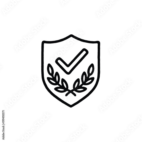 Crest Shield Monoline Doodle Icon