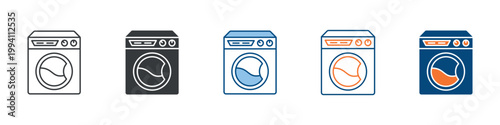 Washing Machine Icon Set Multiple Style Collection