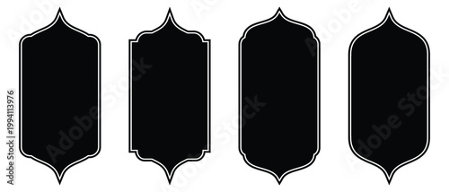 Tableau sur toile vector shapes of a window or door arch mosque gate islamic arabesque pattern