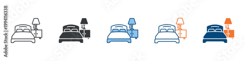 Bedroom Icon Set Multiple Style Collection