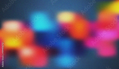 Fotografie A joyful playful array of abstract blurred colorful shapes with a distinct grain