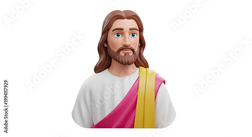 3D Cartoon Jesus Christ Portrait