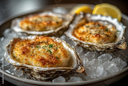 cajun oysters on a plate