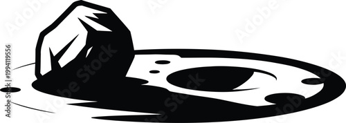 Black and White Abstract Rock Formation and Circular Shape boulder circle