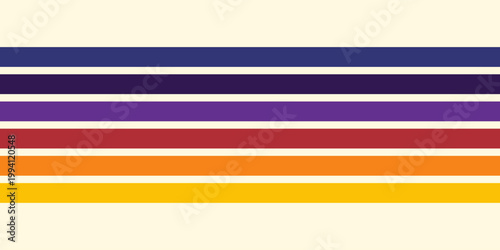 Abstract colorful 70s background vector. Vintage retro wallpaper with rainbow stripes and wavy lines. A 1970 color illustration suitable for posters, banners, decorative items and wall art.