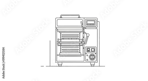 Industrial Kitchen Convection Oven Line Drawing