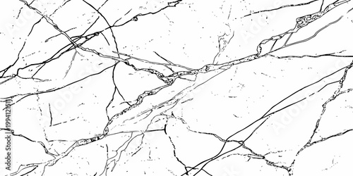 Minimal white cracked texture thin fracture lines abstract clean background design.