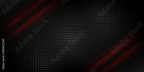 Abstract metallic red shiny color black frame layout modern tech design template on carbon fiber material background and texture. Vector illustration