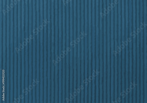 深いブルーの段ボール風テクスチャ背景　立体的な縦ストライプのモダンな素材