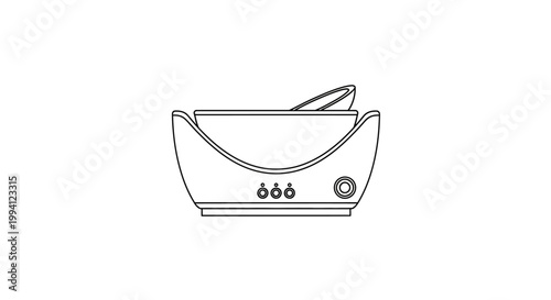 Minimalist Line Art Illustration of a Wax Warmer Device