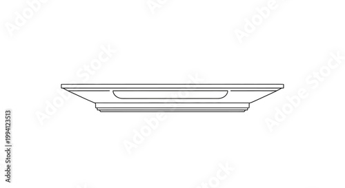 Minimalist Line Drawing of a Ceramic Plate