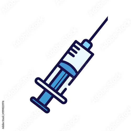 Medical syringe icon representing vaccination and healthcare treatment.