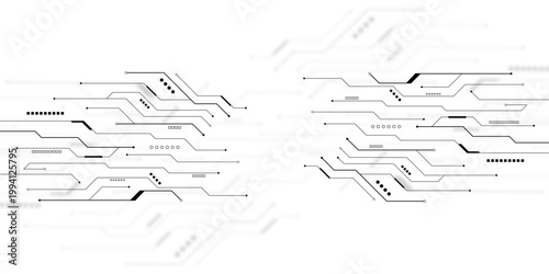 Abstract circuit line technology background with futuristic digital connections and minimal interface design