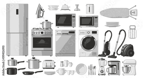Household Appliances Collection - Kitchen and Cleaning Tools