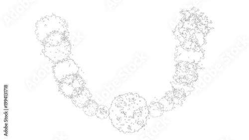 Curved white paint spray path isolated on checkered background for modern branding concept.