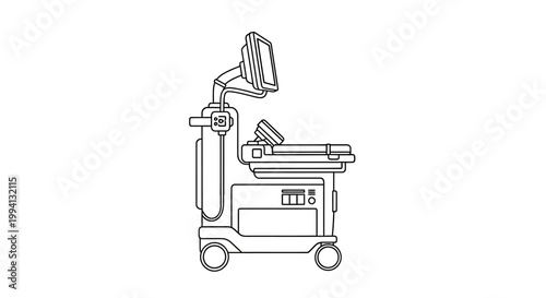Neonatal Incubator Line Art Illustration