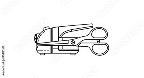 Outline Icon of Electric Hand Mixer and Scissors