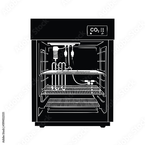 Laboratory incubator silhouette co2 chamber bundle set cooling device.