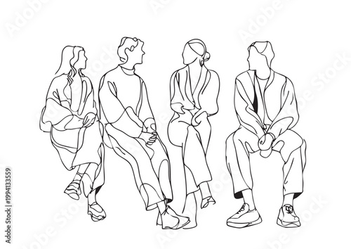 線で表現した多様な個性の人々