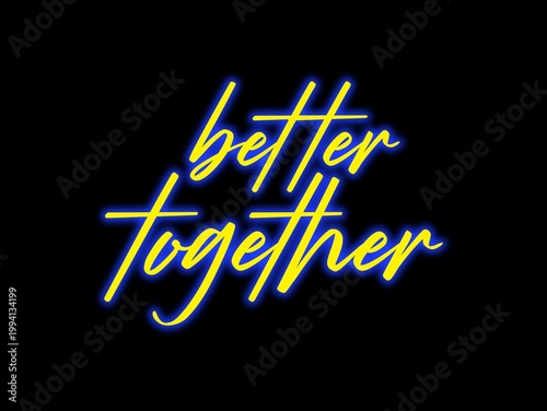 Neon-style text reading 