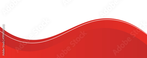 Cuadro en lienzo Vector red line background curve element with white space for text and message d