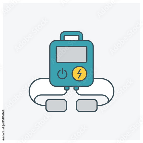 Portable speaker with charging dock and power bank illustration