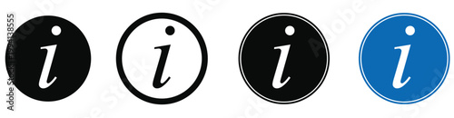 Info Icons Set: Information, Graphic, More Info, Button, Flat Line Symbol Collection