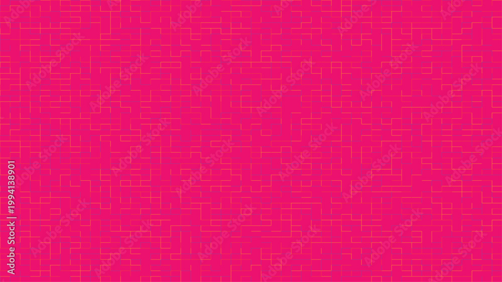 Fototapeta premium Pink background with yellow and blue rectangular lines