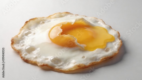 Fried Egg Sunny Side Up with Oozing Liquid Yolk 