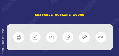 outline icons set - , editable vector for web and mobile