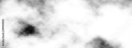 Grunge overlay of scattered black dots with a classic vintage halftone effect.