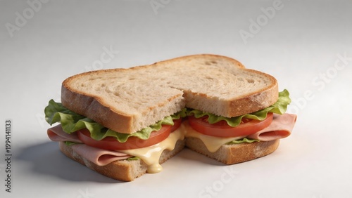 sandwich with ham and vegetables