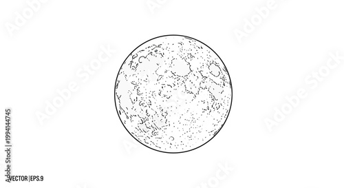 Hand Drawn Sketch of the Moon