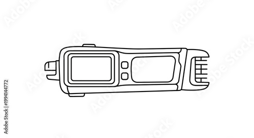 Line Art Illustration of a Handheld Electronic Device