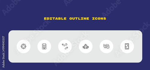 outline icons set - , editable vector for web and mobile
