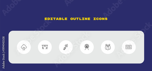 outline icons set - , editable vector for web and mobile