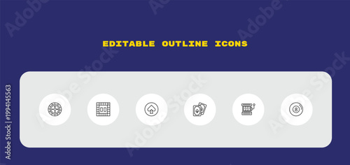 outline icons set - , editable vector for web and mobile