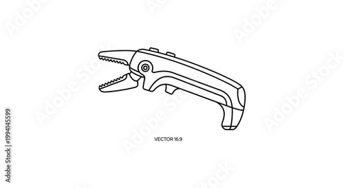 Vector Illustration of a Handheld Trigger-Operated Gripping Tool
