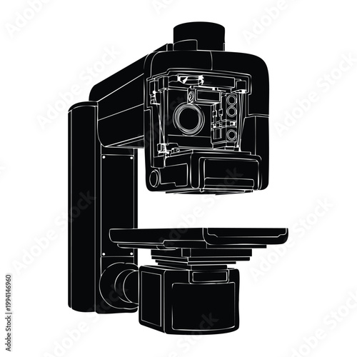 X-ray machine silhouette set bundle for medical radiology department.